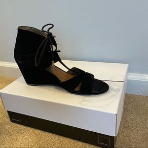Dolce Vita Black Suede Lace Up Wedge Size 8.5